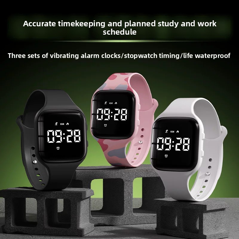 Running Watch - Kids LED Digital Silent Vibrate Alarm