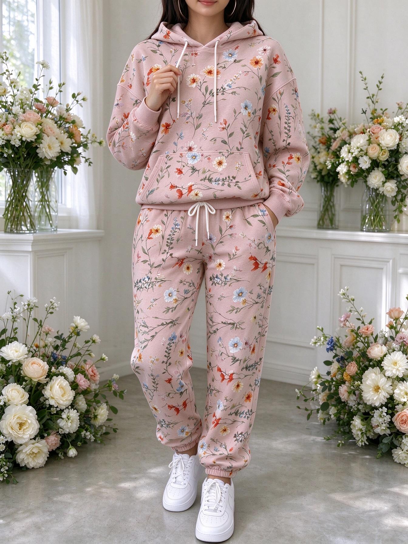 Women Wildflower Floral Hooded - Joggers Pants recension och pris
