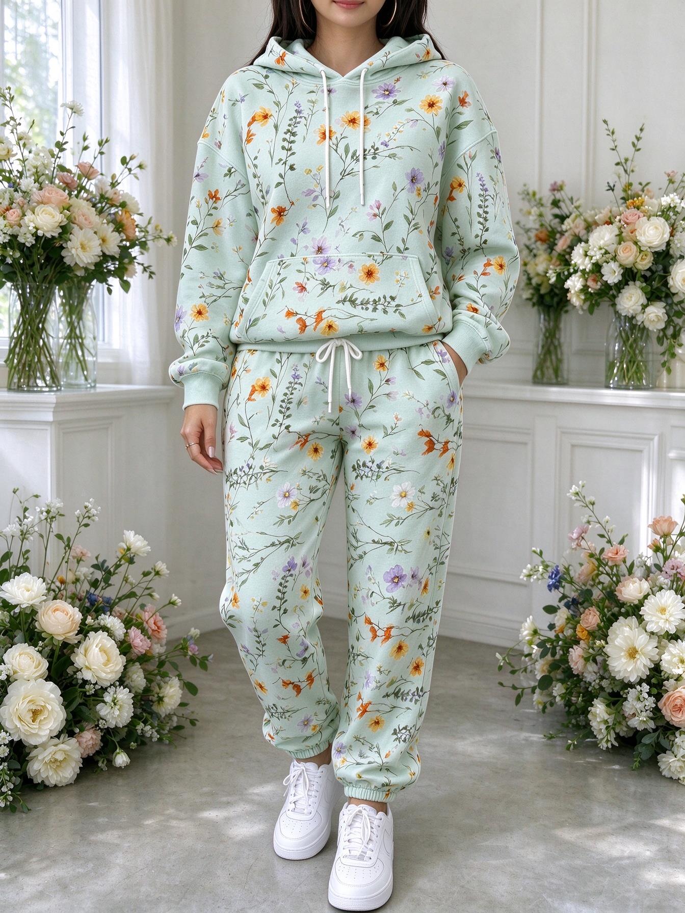 Women Wildflower Floral Hooded - Joggers Pants recension och pris