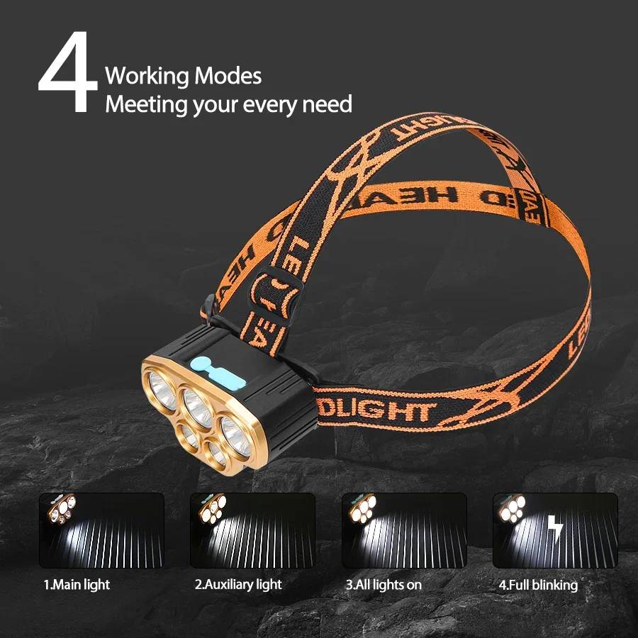 Rechargeable 5 LED Headlight U - Running Headlamp recension och pris